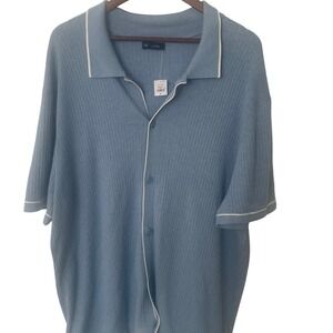 Gap Mens Short Sleeve Ribbed Knit Button Front Polo Shirt NWT Classic Preppy  XL